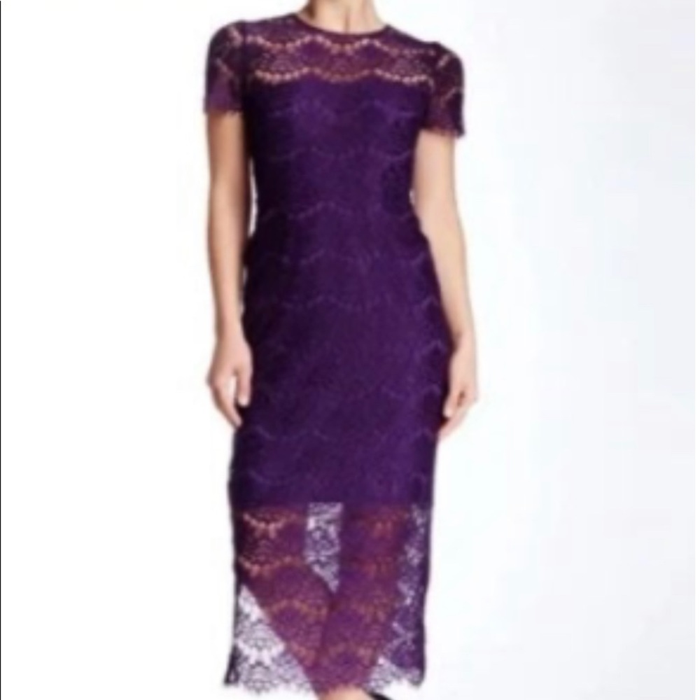 Cynthia Rowley Purple Lace midi dress